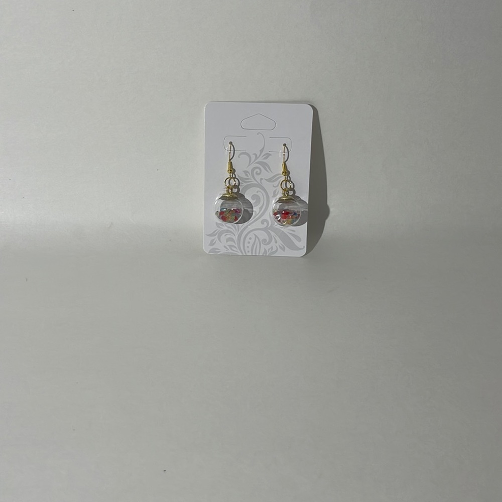 pastel glass ornament earrings handmade